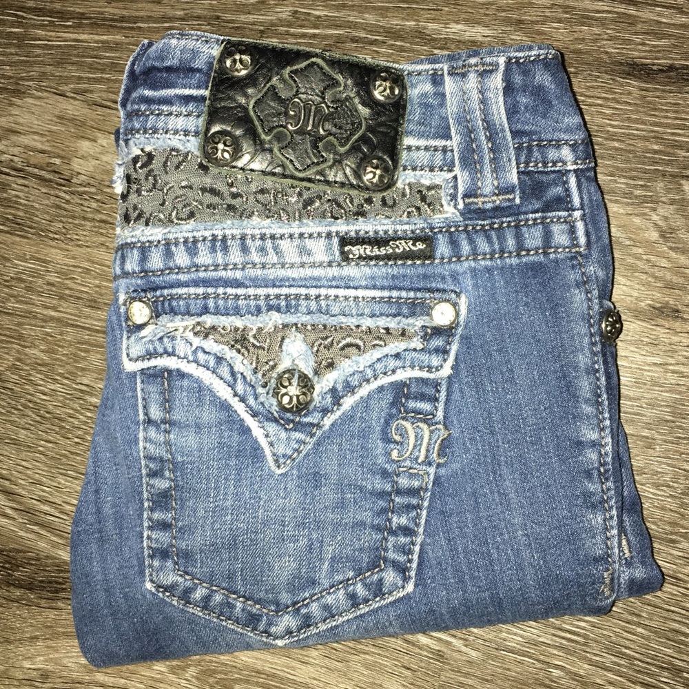 MISS ME LACE EMBELLISHED BOOT CUT JEANS